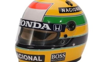 A réplica do capacete usado por Ayrton Senna no GP de Portugal está disponível na loja Senna Shop - Reprodução Senna Shop