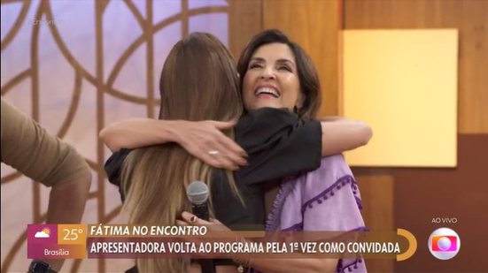 A primeira vez de Fátima Bernardes no programa Encontro, em 2022, já com Patrícia Poeta - Reprodução