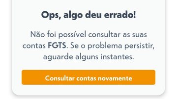 Falha no aplicativo do FGTS assustou usuários, mas Caixa diz que situação já foi regularizada - Reprodução