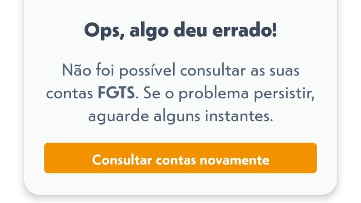 Falha no aplicativo do FGTS assustou usuários, mas Caixa diz que situação já foi regularizada - Reprodução