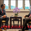 O secretário de Defesa dos EUA, Pete Hegseth, se encontrou com o primeiro-ministro de Cingapura, Lawrence Wong - Sub-oficial da Marinha de 1ª Classe Alexander Kubitza / Departamento de Defesa