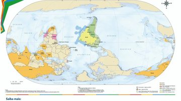 O mapa invertido tem o Brasil como centro - Reprodução - IBGE