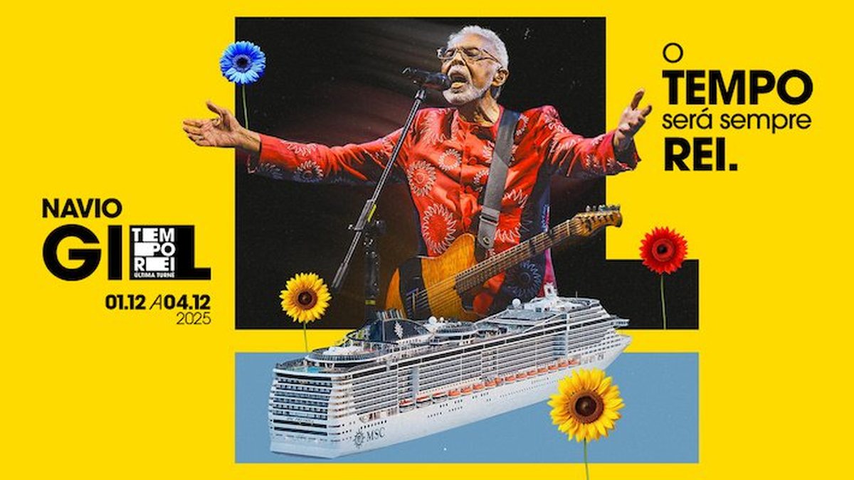 Cruzeiro MSC com Gilberto Gil sai em dezembro - Divulgação
