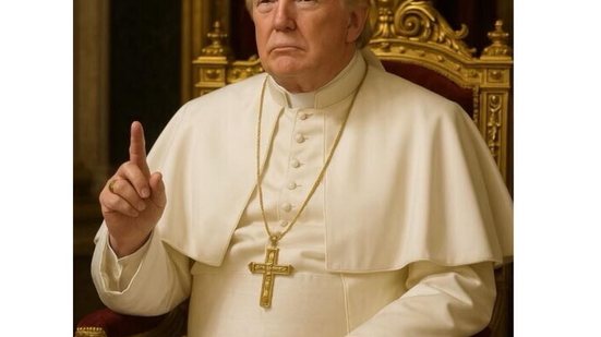 Presidente dos EUA, Donald Trump, publica imagem de IA vestido de papa - Reprodução @RealDonaldTrump