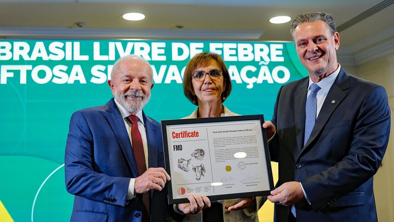 Com o certificado da OMSA, o Brasil tem o reconhecimento internacional do máximo status sanitário. - Ricardo Stuckert/PR
