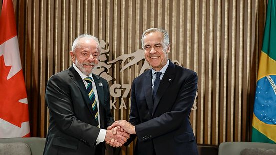 Lula se encontrou com o premiê do Canadá, Mark Carney; mais tarde, deixou a Cúpula do G7 e antecipou seu retorno ao Brasil - Ricardo Stuckert / PR