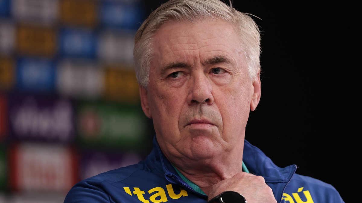 Carlo Ancelotti técnico do Brasil durante coletiva de imprensa antes do treino da equipe realizado no Arena Corinthians - Ettore Chiereguini/Agif/Estadão Conteúdo