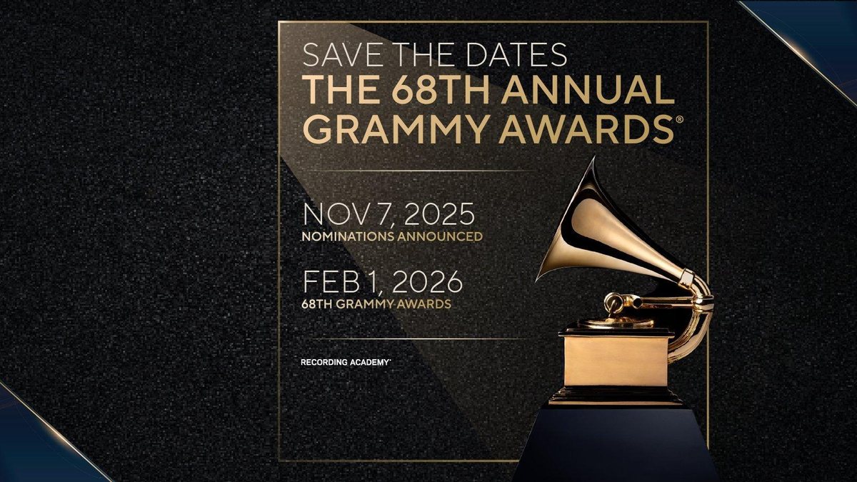 Grammy 2026 acontecerá em 1º de fevereiro. A lista de indicados deve ser divulgada em 7 de novembro - Foto: divulgação/Grammy
