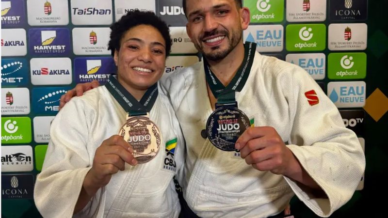 Shirlen Nascimento e Daniel Cargnin foram os medalhistas do Brasil no Mundial de Judô - Beatriz Riscado/CBJ