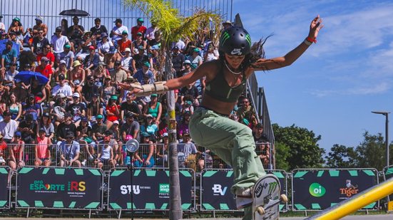 Rayssa ficou na 12ª colocação; Pâmela Rosa em 11º; e Duda Ribeiro acabou em 14º lugar - Giulian Serafim/PMPA