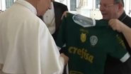 Papa Leão XIV recebe camisa do Palmeiras, supostamente falsa - Reprodução X/PlanetadoPalmeiras