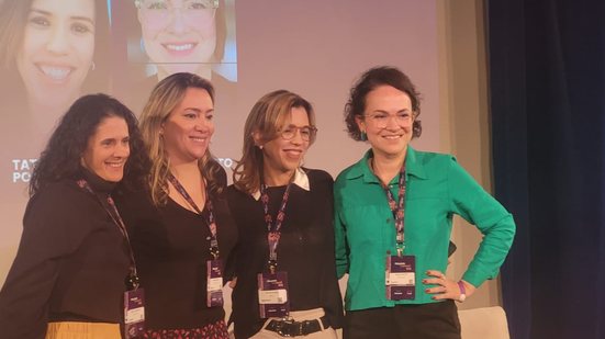 Erica Fridman, Marcia Netto, Ingrid Barth e Tatiana Pomar em palestra no evento Fin4She, realizado em São Paulo - Alessandra Taraborelli