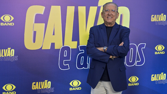Narrador Galvão Bueno para seu programa "Galvão e Amigos" - Renato Pizzutto/Band