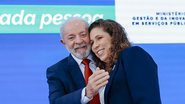 Lula e Esther Dweck na cerimônia em que as medidas, também voltadas a proprietários rurais, foram anunciadas - Ricardo Stuckert / PR