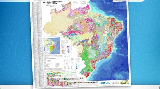 Novo mapa apresenta dados mais recentes, novas interpretações e os avanços científicos sobre a formação geológica brasileira - Divulgação/SGB