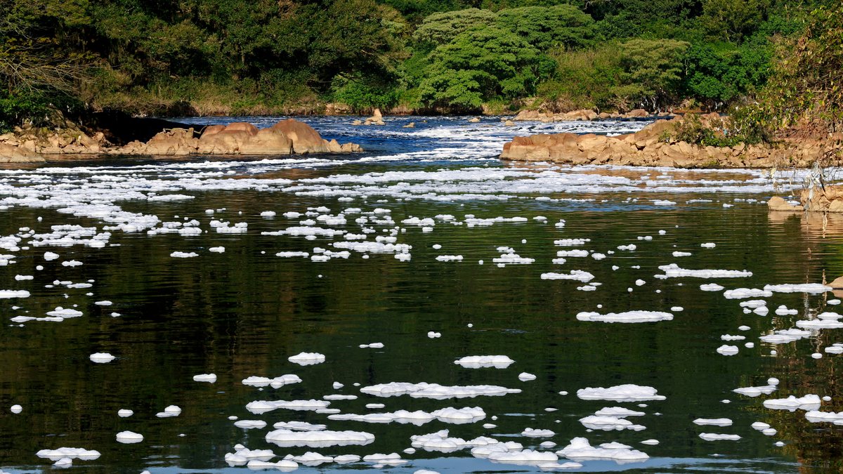 Espuma tóxica pode ser vista em trecho do Rio Tietê na cidade de Salto - Adobe Stock