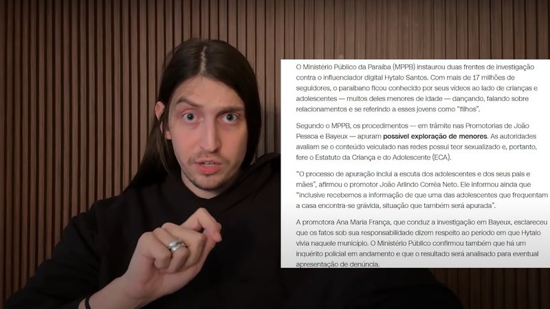 O conteúdo publicado no YouTube discute a "adultização" dos menores de idade na internet - Reprodução/YouTube