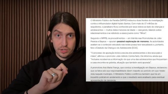 O conteúdo publicado no YouTube discute a "adultização" dos menores de idade na internet - Reprodução/YouTube