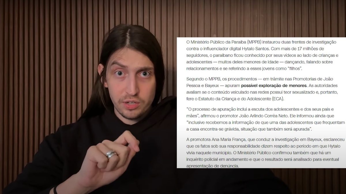O conteúdo publicado no YouTube discute a "adultização" dos menores de idade na internet - Reprodução/YouTube