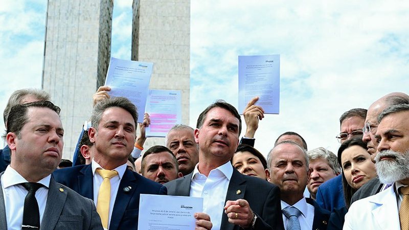 O objetivo da manifestação é pressionar os presidentes das Casas a pautar a anistia para o ex-presidente Jair Bolsonaro (PL) - Edilson Rodrigues/Agência Senado