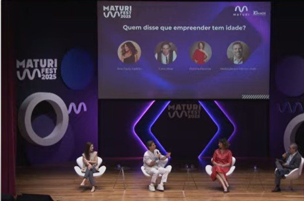Evento teve painel mediado por Mórris Litvak (à dir.) e participação de Ana Paula Padrão, Caíto Maia e Patrícia Parenza - Reprodução / Youtube