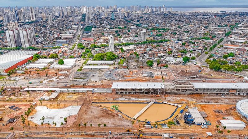 Obras da COP30, em Belém (PA); documento "Brasil de Soluções" lista 72 soluções para a mitigação e a adaptação climática a serem apresentadas no evento - Ricardo Stuckert / PR / Fotos Públicas