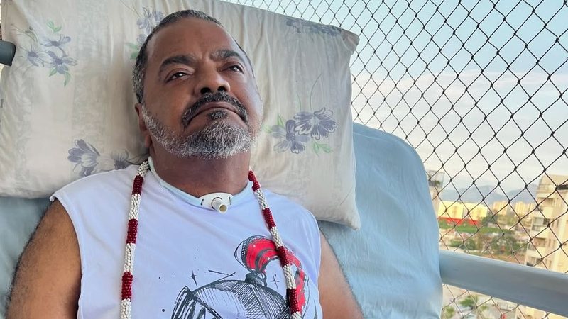 Arlindo Cruz, na varanda de sua casa: vivia com sequelas de um Acidente Vasculhar Cerebral (AVC) sofrido em 2017 - Reprodução/Instagram - arlindocruzobem