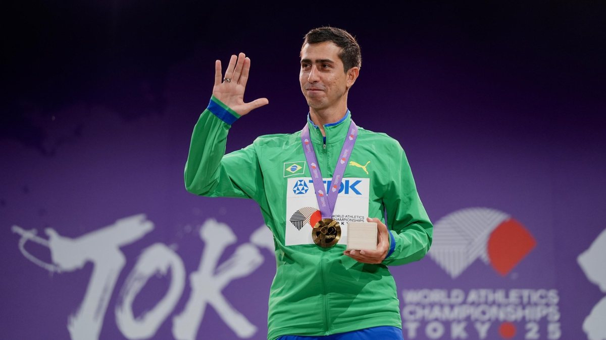 Com a conquista, Caio supera o lendário velocista Claudinei Quirino, que ganhou três medalhas em Mundiais de Atletismo - Foto: Fernanda Paradizo/CBAt