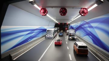 O túnel terá extensão de 1,5 quilômetro, sendo que 870 metros estarão debaixo d'água; investimento previsto é de R$ 6,8 bilhões - Reprodução / Agência SP