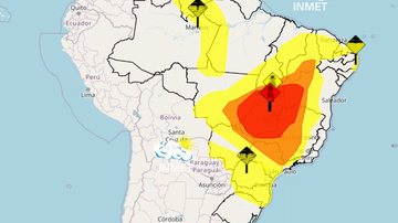 É esperada umidade relativa do ar abaixo de 12%. O aviso é valido nesta quarta-feira, mas pode se prolongar - Reprodução - (Inmet)