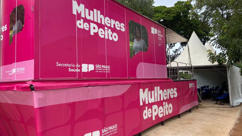 Carreta de mamografia do programa Mulheres de Peito estará na Alesp, em frente ao Parque do Ibirapuera - Divulgação Alesp