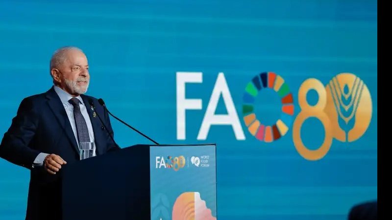 Presidente da República, Luiz Inácio Lula da Silva, durante abertura do Fórum Mundial da Alimentação, da Aliança Global contra a Fome e a Pobreza, realizada na sede da Organização das Nações Unidas para Alimentação e Agricultura (FAO) - Ricardo Stuckert/PR
