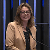Senadora Leila Barros, autora do PL, durante discurso do Senado - Reprodução -YouTube TV Senado