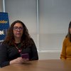 Assessora técnica do Procon-SP, Nilciane Zalpa, e repórter Alessandra Taraborelli, em entrevista na sede do Procon-SP - Manuela França