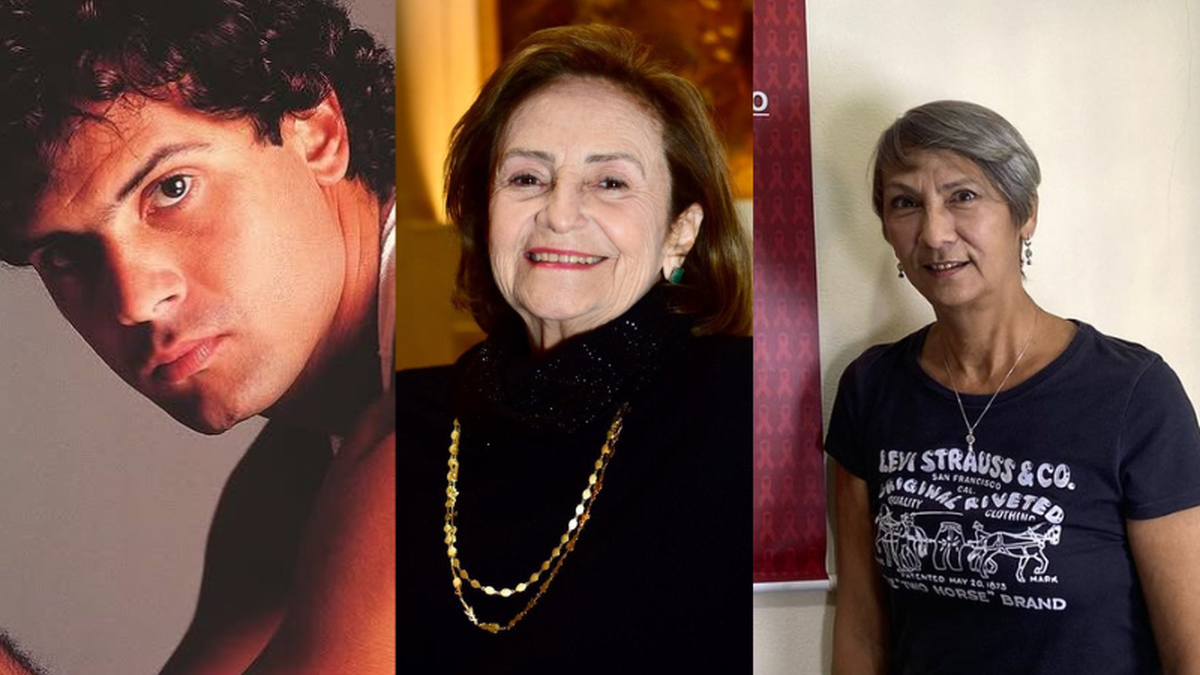 Lucinha Araújo e ativistas relatam desafios, tratamentos e o retorno da discussão ampliada sobre o HIV - Montagem: Reprodução, arquivo pessoal e @cazuzaoficial