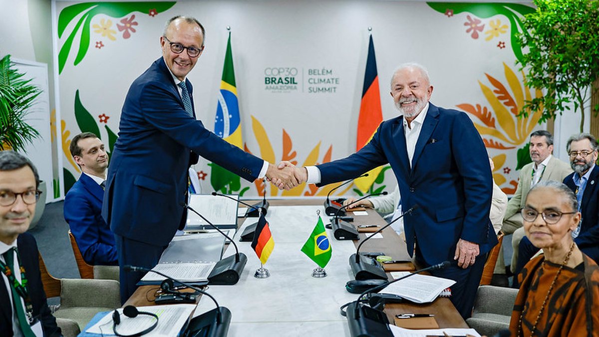O chanceler alemão Friedrich Merz reclamou publicamente sobre ter estado no Brasil durante a COP30 - Ricardo Stuckert/PR