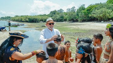 Presidente da República, Luiz Inácio Lula da Silva, durante visita à Aldeia Vista Alegre do Capixauã - Ricardo Stuckert / Palácio do Planalto