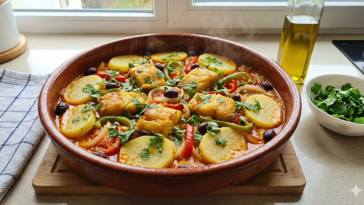 Bacalhoada é presença certa em muitas mesas de réveillon. A receita do VIVA pode ganhar um toque baiano, com azeite de dendê - Imagem gerada por IA