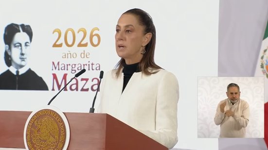 Sheinbaum, presidente do México, durante pronunciamento de Ano Novo no Palácio Nacional - Divulgação/Governo do México