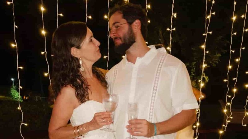 O casal Fátima Bernardes e Túlio Gadelha, durante a virada do Ano - Reprodução - Instagram