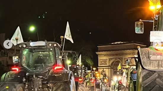 Agricultores franceses alegam que seus ganhos estão sendo pressionados pelo aumento dos custos - Divulgação FNSEA/Reprodução Instagram