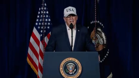 Trump afirmou que Khamenei e outros líderes iranianos foram incapazes de escapar da inteligência e de "sofisticados sistemas de rastreio" americanos - @WhiteHouse