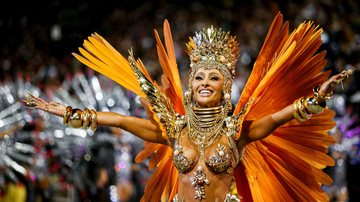 Gaviões da Fiel  na apresentação de 2025. Este ano é a quarta a desfilar - Paulo Pinto / Agência Brasil