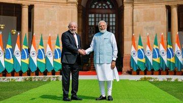 Lula e Modi se comprometeram a elevar o comércio entre Brasil e Índia de US$ 15 bilhões para US$ 20 bilhões - Ricardo Stuckert / PR