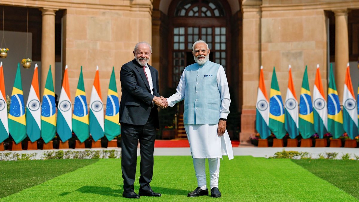 Lula e Modi se comprometeram a elevar o comércio entre Brasil e Índia de US$ 15 bilhões para US$ 20 bilhões - Ricardo Stuckert / PR
