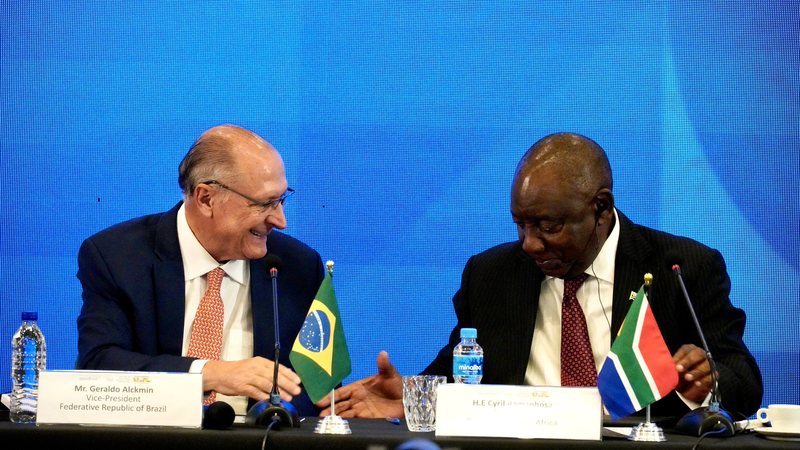 Vice-presidente da República, Geraldo Alckmin, e o presidente da República da África do Sul, Cyril Ramphosa - Cadu Gomes/VPR