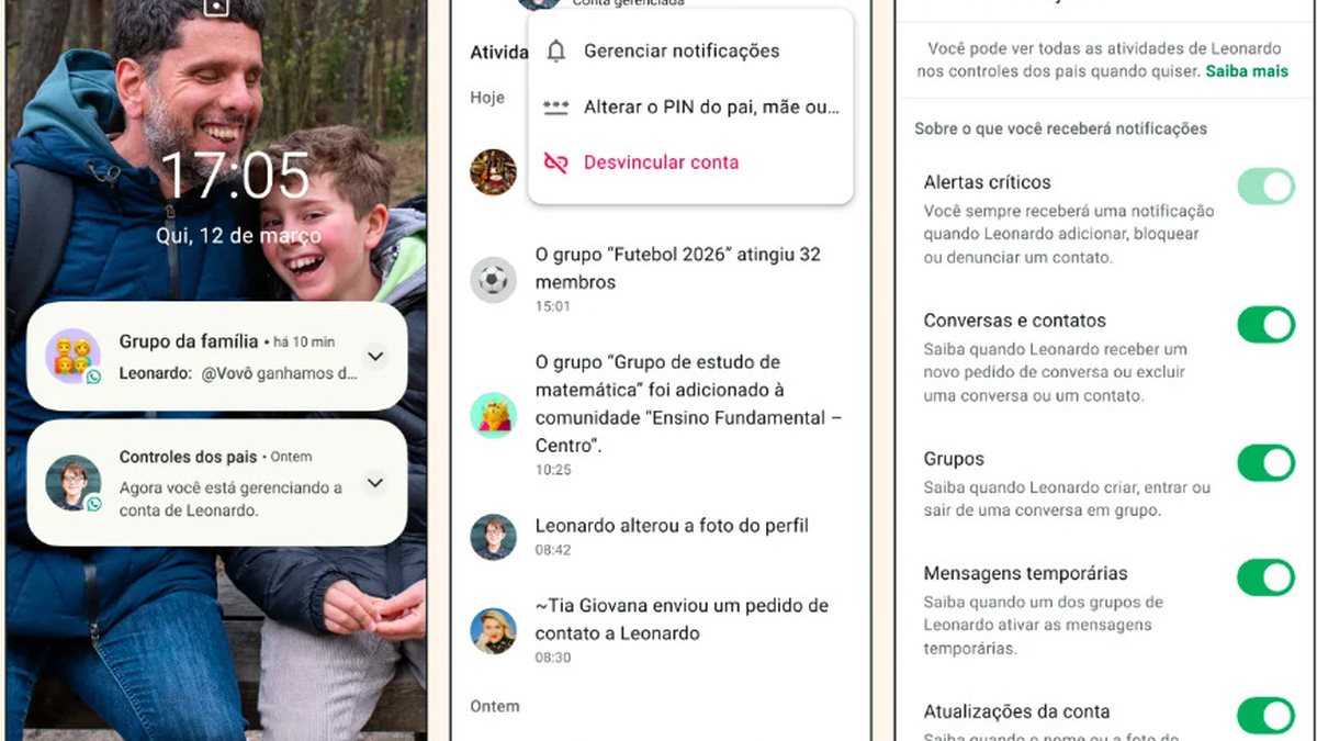 Os responsáveis poderão controlar opções de privacidade e os contatos adicionados pela criança - Divulgação/WhatsApp