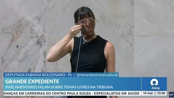Deputada Fabiana Bolsonaro se pintou de marrom para criticar deputada transsexual Erika Hilton - Reprodução /YouTube /Alesp