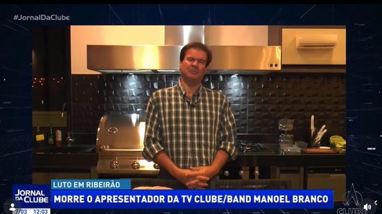 Morte de Manoel Branco foi anunciada após seu programa ir ao ar na TV Clube/Band - TV Clube/Band/Divulgação