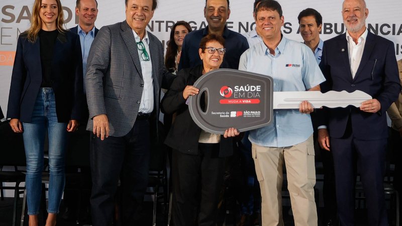 Anúncio da doação de terreno para hospital aconteceu durante cerimônia de entrega de ambulâncias para a cidade - Agência SP/Governo de São Paulo